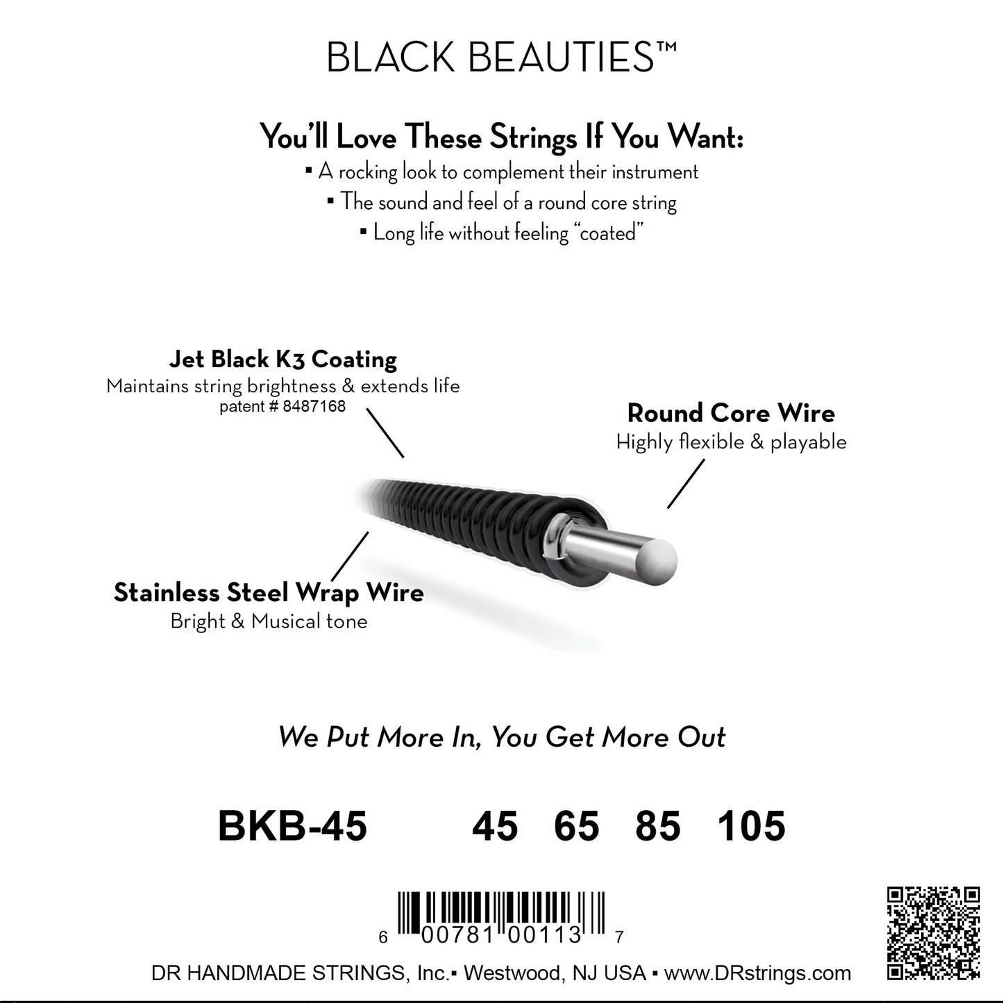 BLACK BEAUTIES™ BLACK Coated Bass Strings