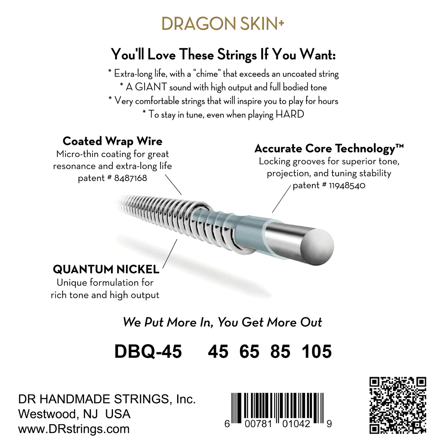 Dragon Skin+™ Quantum Nickel Bass Strings