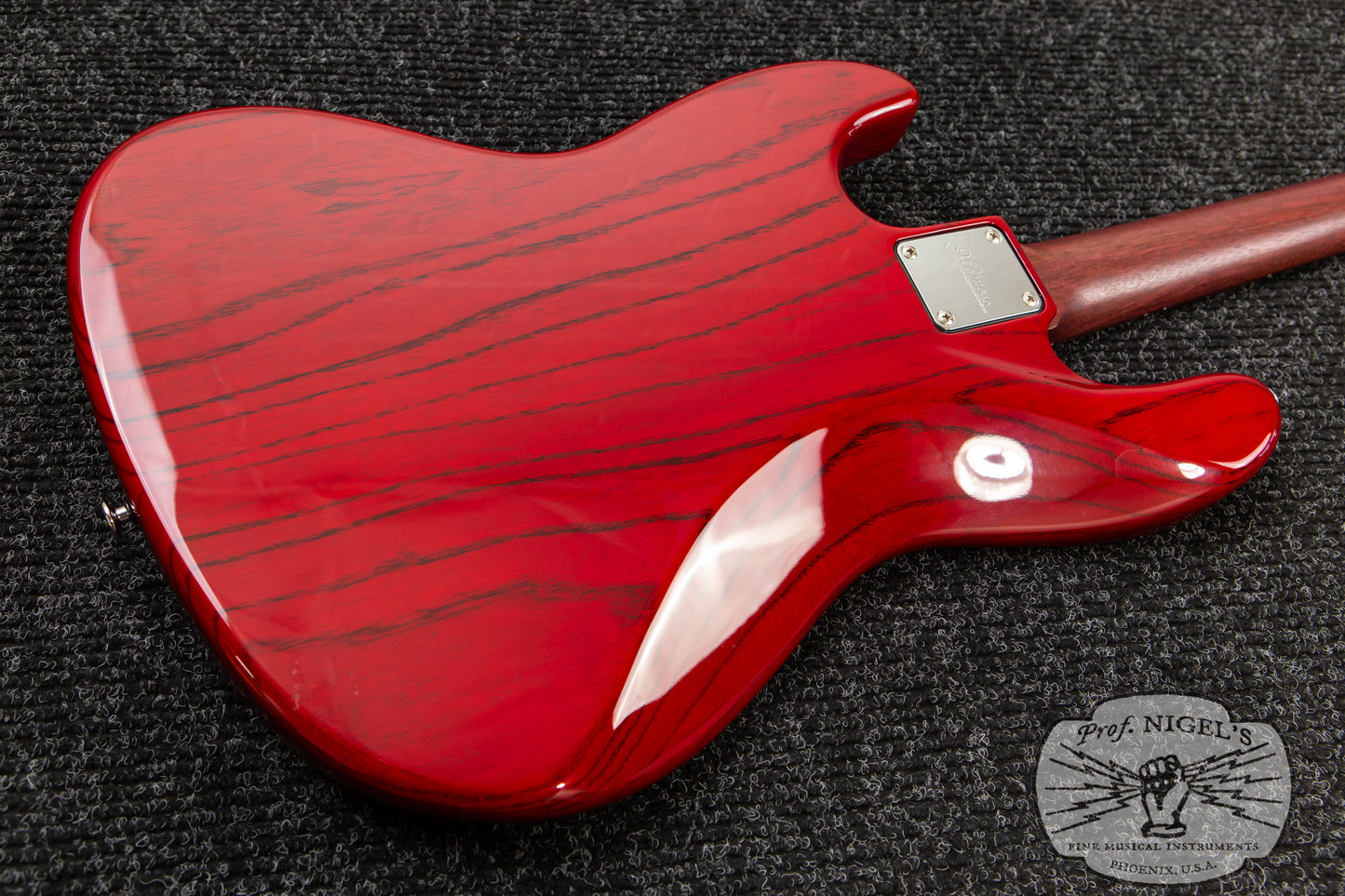 Custom Order Momose MJ2/PH Purpleheart Neck Transparent Red Burner Ash Made in Japan Jazz Bass MIJ