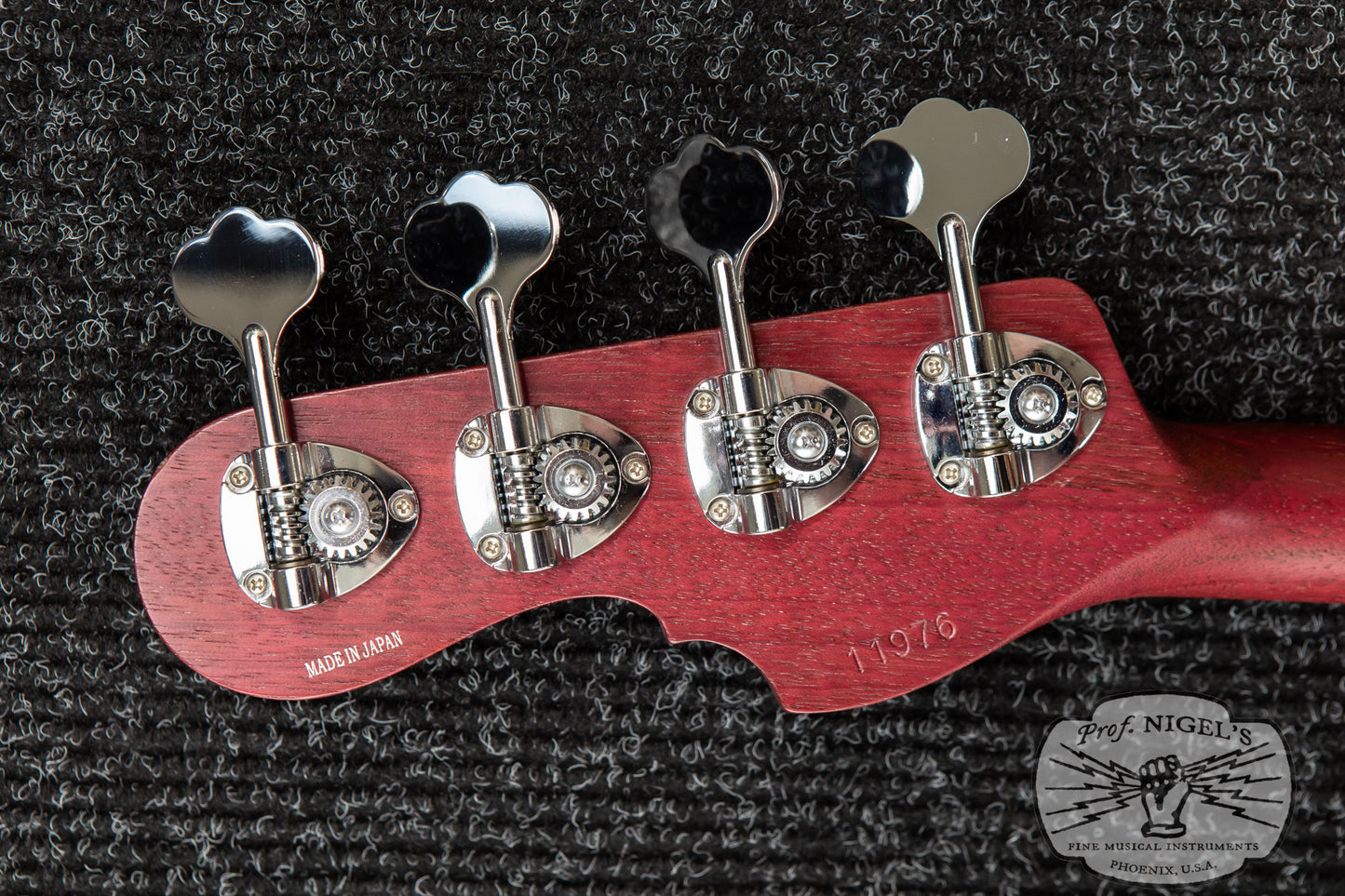 Custom Order Momose MJ2/PH Purpleheart Neck Transparent Red Burner Ash Made in Japan Jazz Bass MIJ