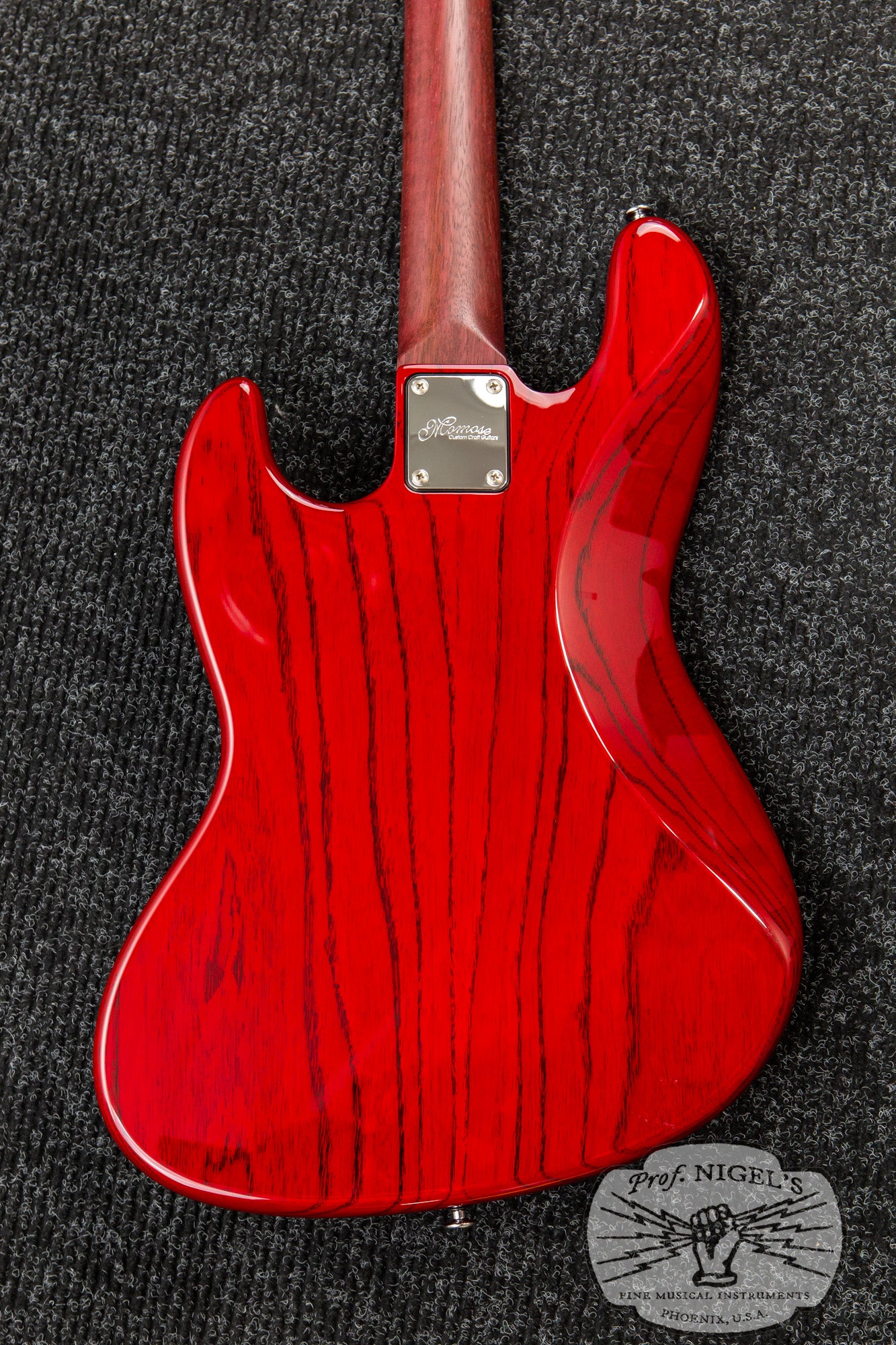 Custom Order Momose MJ2/PH Purpleheart Neck Transparent Red Burner Ash Made in Japan Jazz Bass MIJ