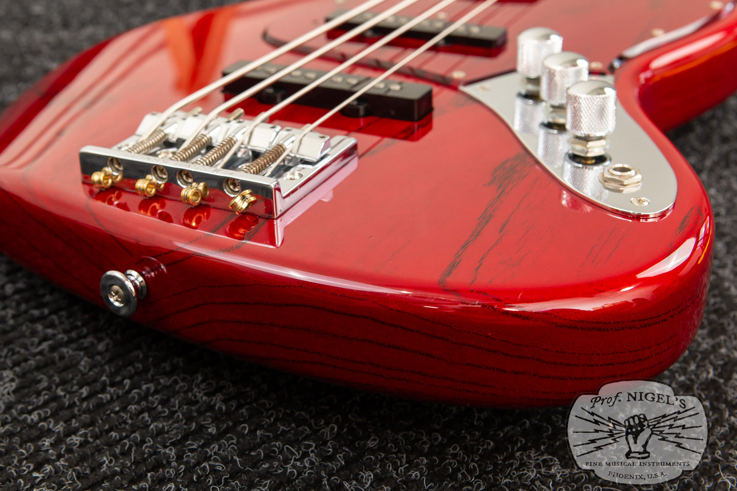 Custom Order Momose MJ2/PH Purpleheart Neck Transparent Red Burner Ash Made in Japan Jazz Bass MIJ