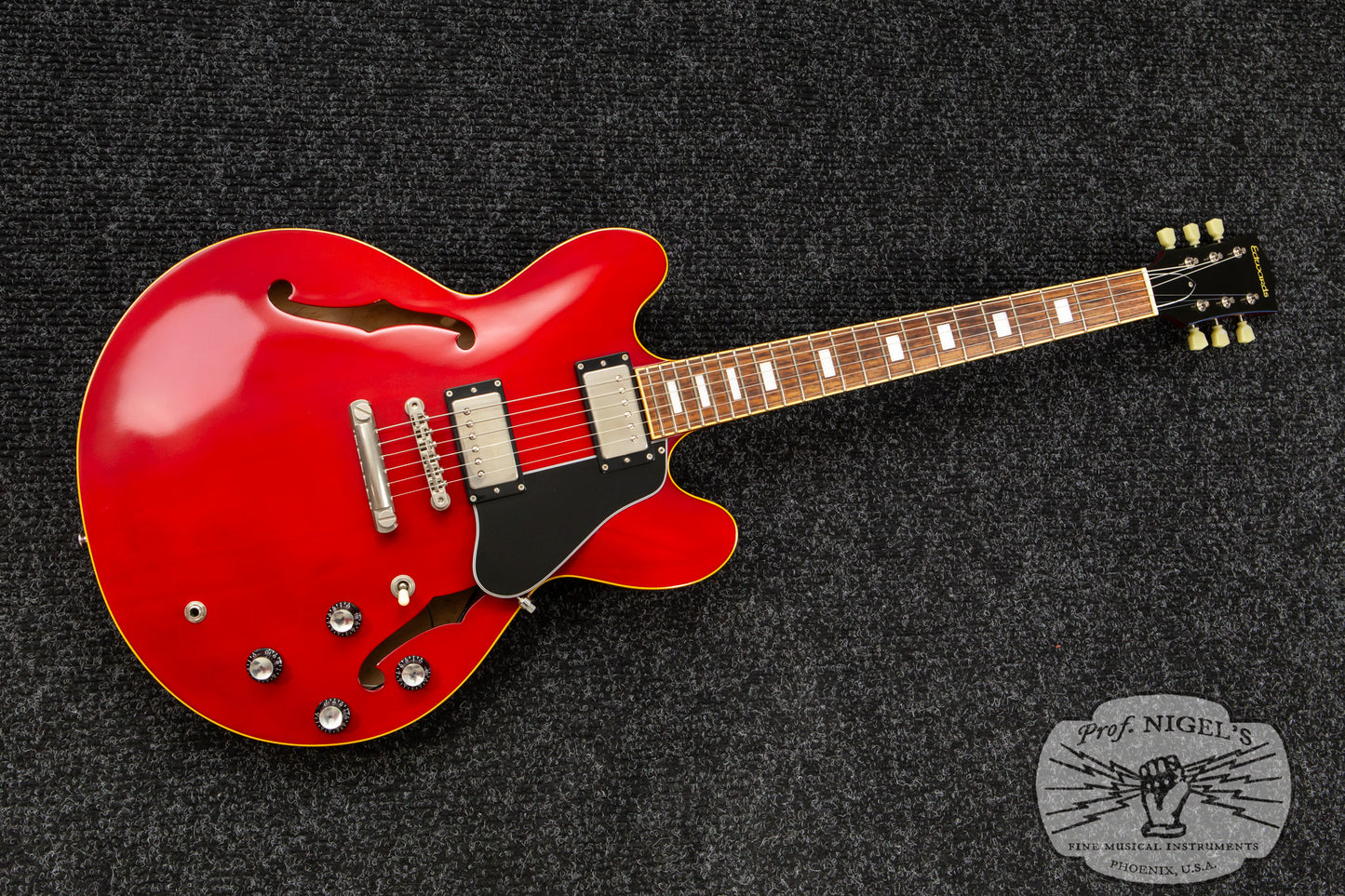 ESP Edwards MIJ E-SA-125LT w/ Case Cherry Lacquer Carved Top 335-style Seymour Duncan Semi Acoustic