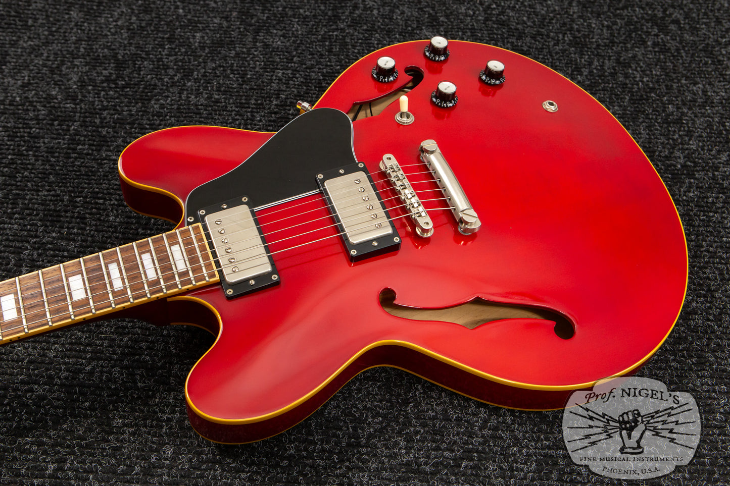 ESP Edwards MIJ E-SA-125LT w/ Case Cherry Lacquer Carved Top 335-style Seymour Duncan Semi Acoustic