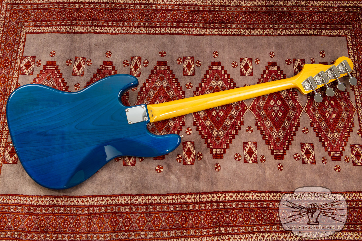 Fender MIJ JB62PJ Matching Headstock MH Limited Production 1962 Jazz Bass Reissue Transparent Blue Alder Body Made in Japan TBL