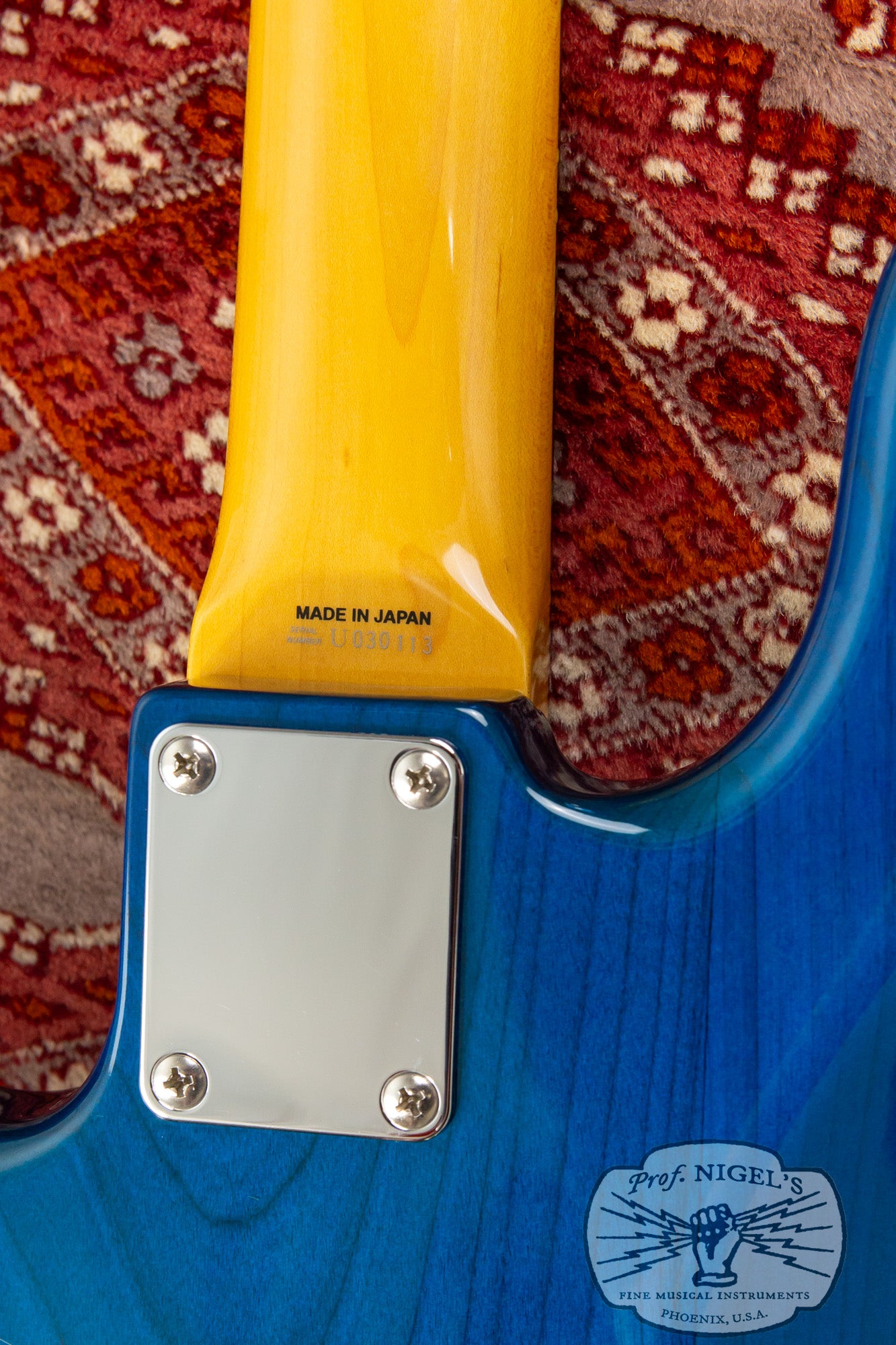 Fender MIJ JB62PJ Matching Headstock MH Limited Production 1962 Jazz Bass Reissue Transparent Blue Alder Body Made in Japan TBL