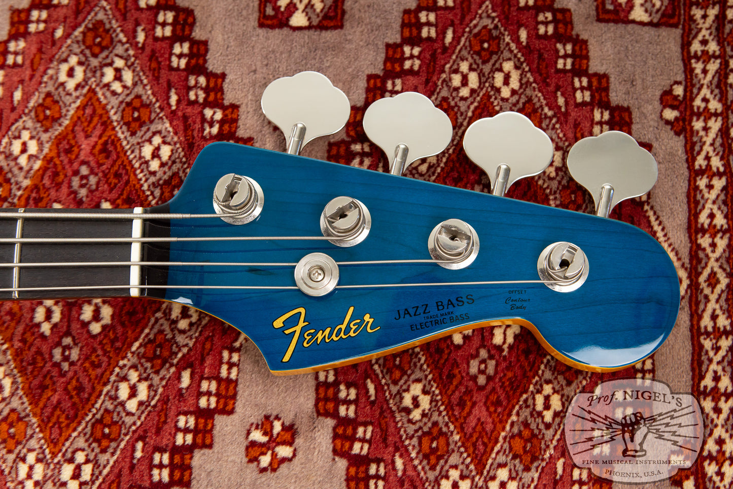 Fender MIJ JB62PJ Matching Headstock MH Limited Production 1962 Jazz Bass Reissue Transparent Blue Alder Body Made in Japan TBL
