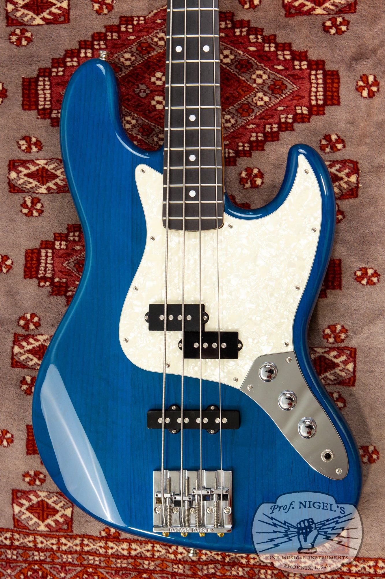 Fender MIJ JB62PJ Matching Headstock MH Limited Production 1962 Jazz Bass Reissue Transparent Blue Alder Body Made in Japan TBL