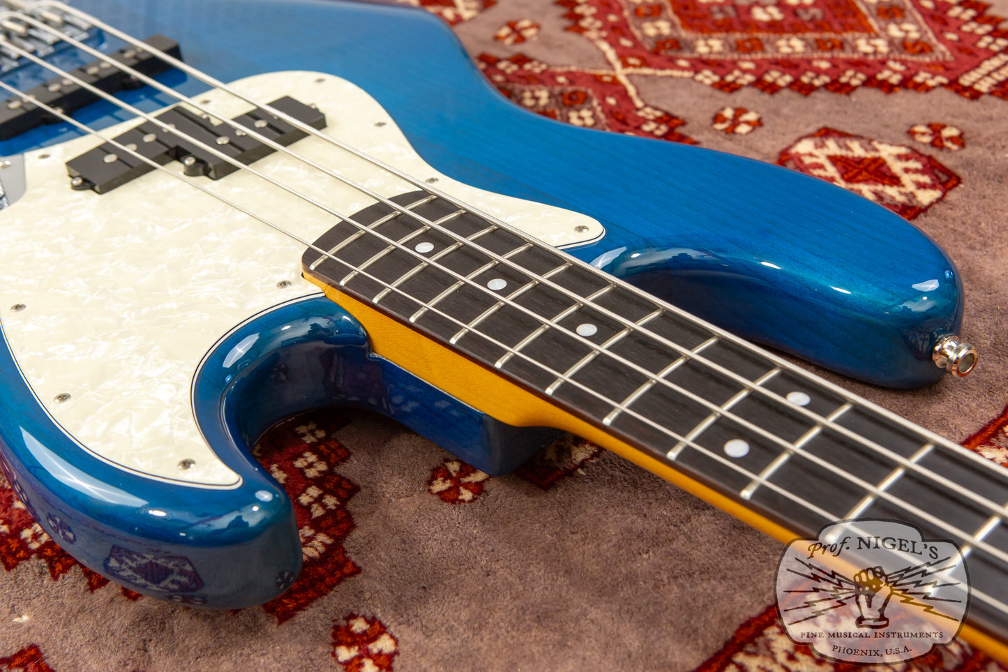 Fender MIJ JB62PJ Matching Headstock MH Limited Production 1962 Jazz Bass Reissue Transparent Blue Alder Body Made in Japan TBL