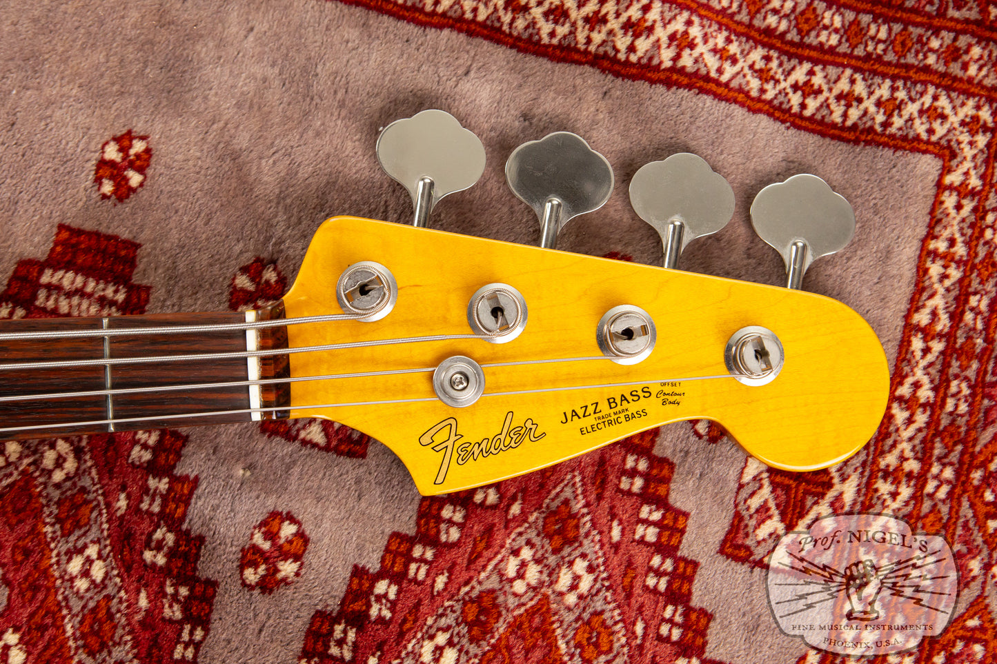 Fender Rare Spec CIJ JB62-US Jazz Bass Flame Maple Aged Daphne Blue US Pickups Crafted in Japan