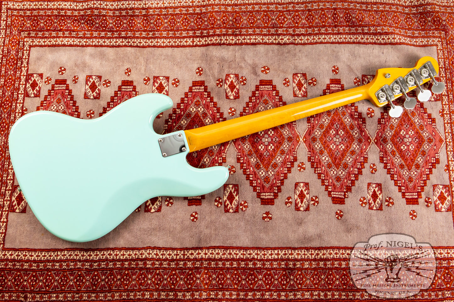 Fender Rare Spec CIJ JB62-US Jazz Bass Flame Maple Aged Daphne Blue US Pickups Crafted in Japan