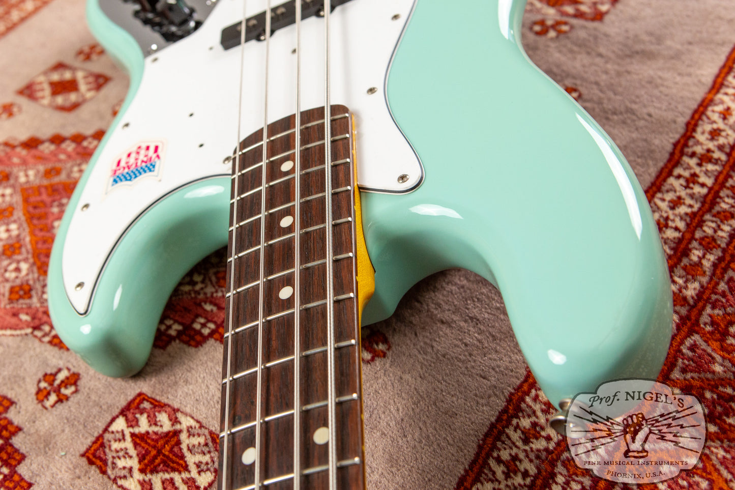 Fender Rare Spec CIJ JB62-US Jazz Bass Flame Maple Aged Daphne Blue US Pickups Crafted in Japan