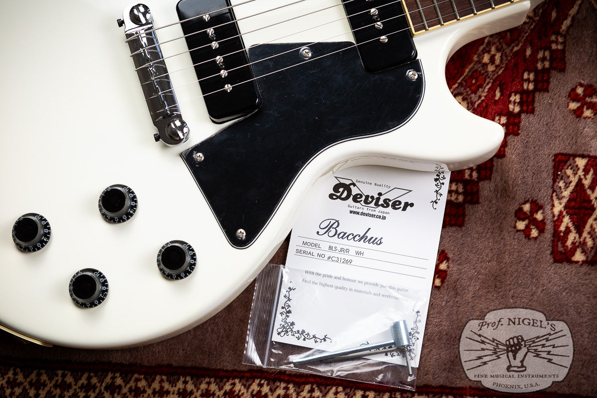 Bacchus Craft MIJ BLS-JR/R Arctic White Electric Guitar Les Paul LP Jr-style Made in Japan