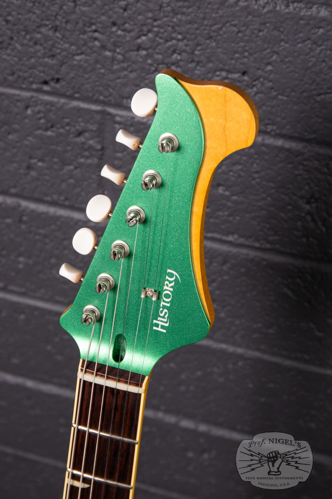 Fujigen-made History x Kaminari KH-Cygnet 2016 Apple Green Metallic DiMarzio Mini Humbucker Non-Reverse MIJ Made in Japan