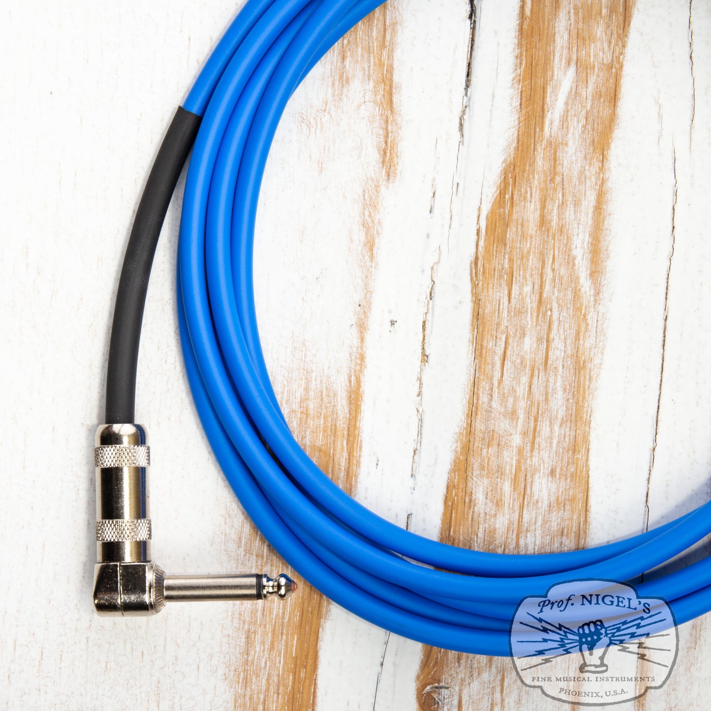 The Siren Premium USA Made Instrument Cable (Blue w/ Silver Connectors) Canare GS-6