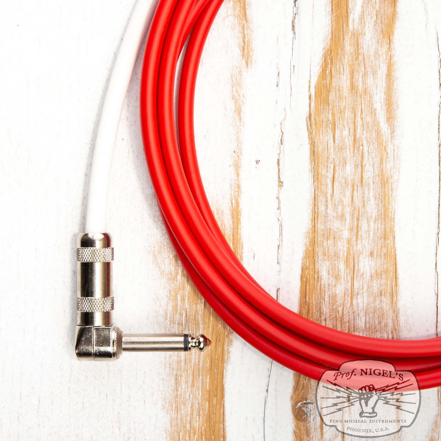 The Siren Premium USA Made Instrument Cable (Red w/ Silver Connectors) Canare GS-6