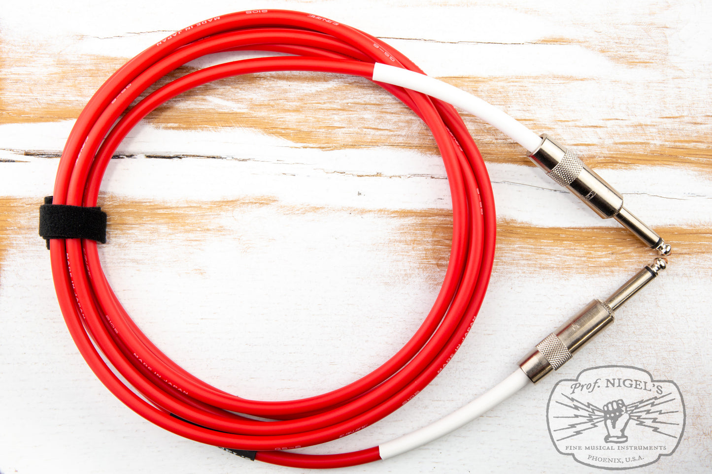 The Siren Premium USA Made Instrument Cable (Red w/ Silver Connectors) Canare GS-6