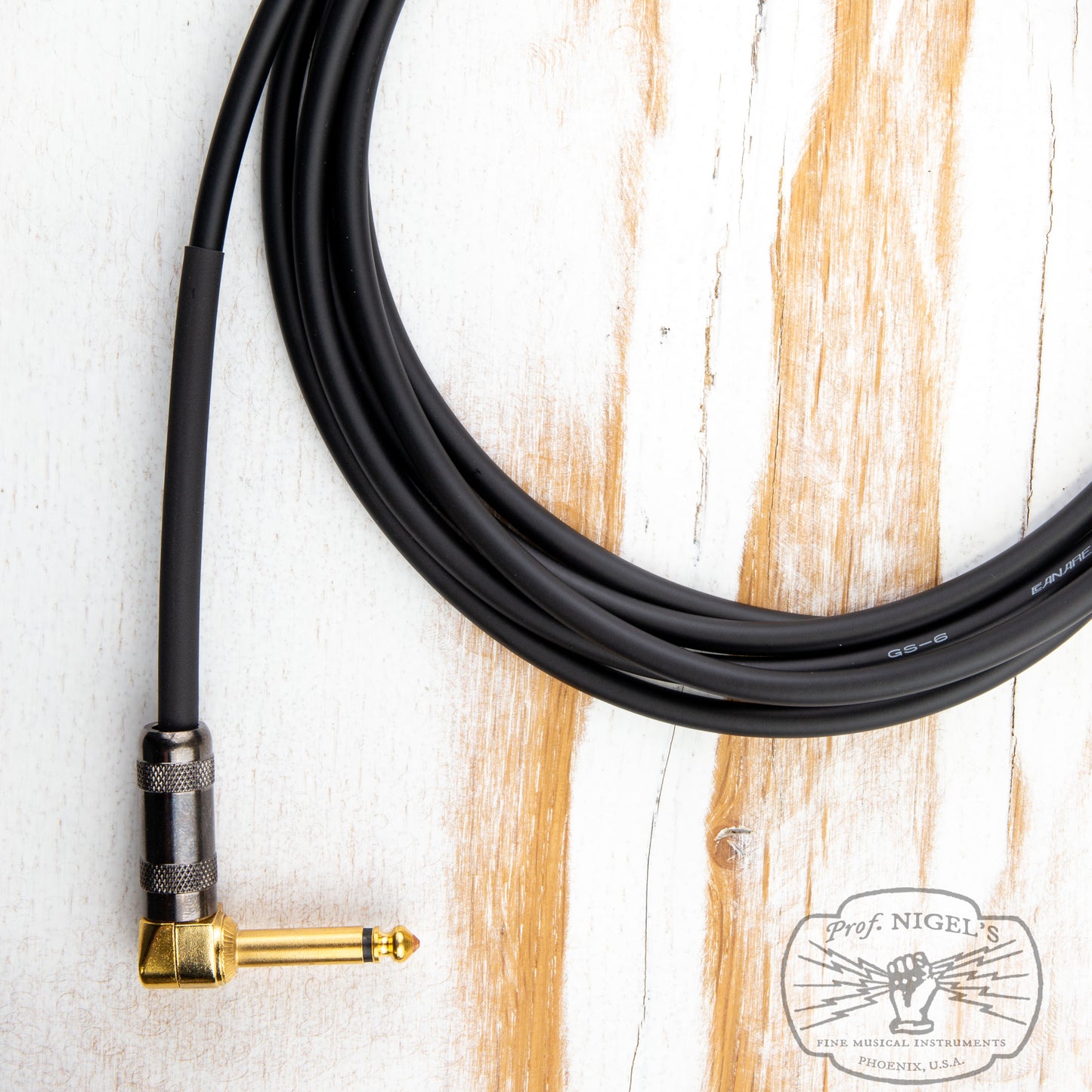 The Siren Premium USA Made Instrument Cable (Black w/ Gold Connectors) Canare GS-6