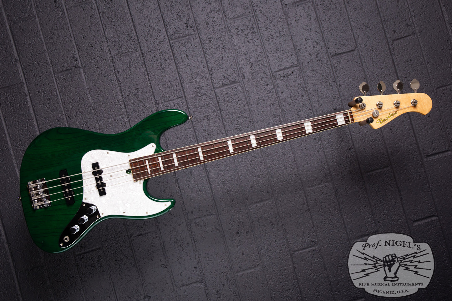 Bacchus MIJ Craft WL-JB4/R Transparent Green Alder Jazz Bass Momose Pickups Made in Japan