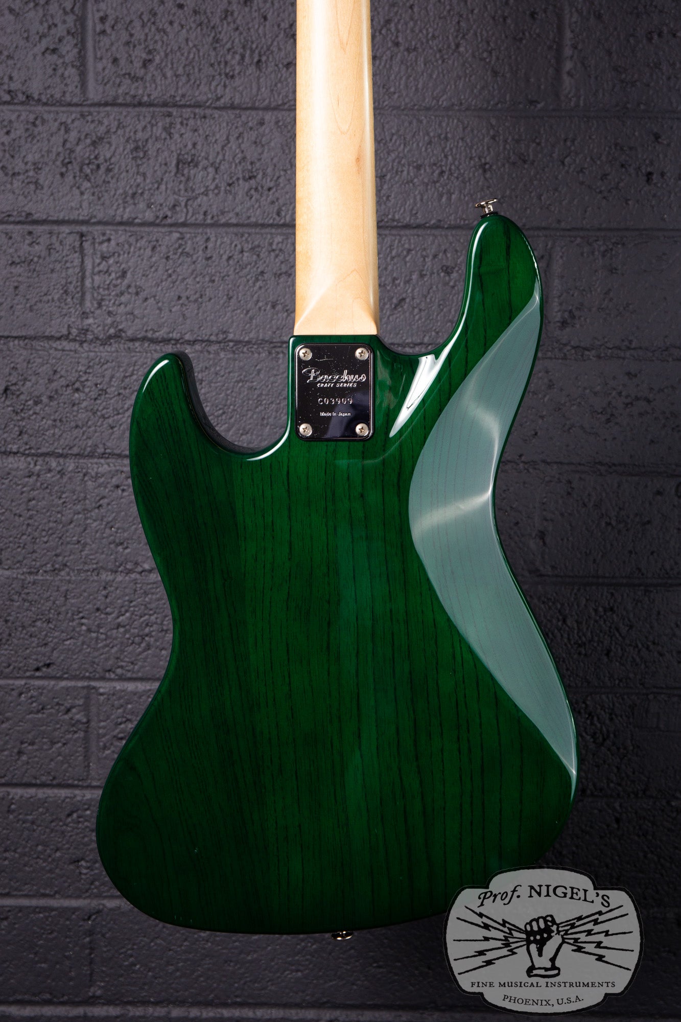 Bacchus MIJ Craft WL-JB4/R Transparent Green Alder Jazz Bass Momose Pickups Made in Japan