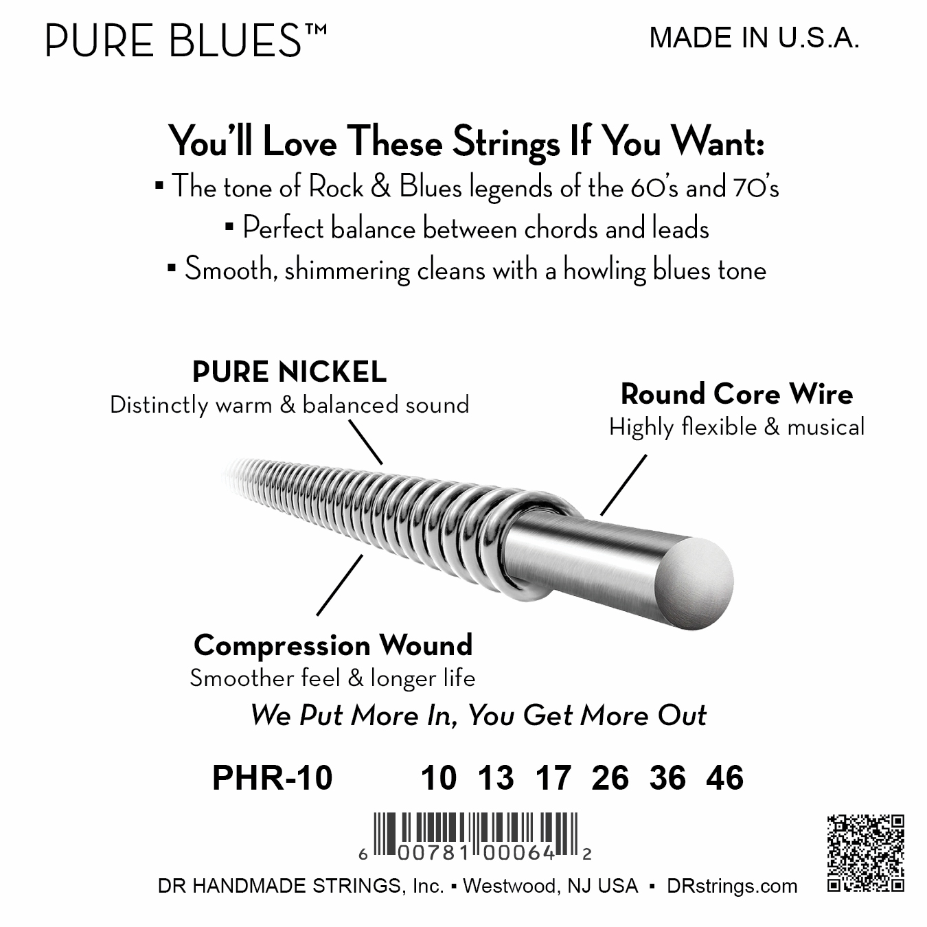 PURE BLUES™ - Pure Nickel Electric Guitar Strings - Single Packs