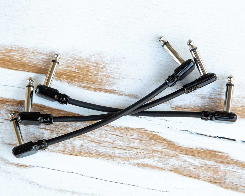 Premium 1/4" Pedal Board Patch Cable Black Squareplug SP500