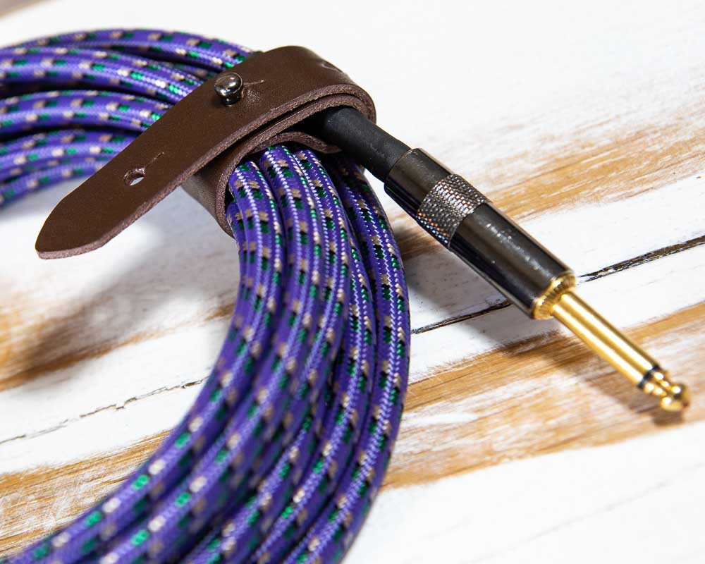 The Professor's Leather Cable Keeper (Dark Brown) Made in USA