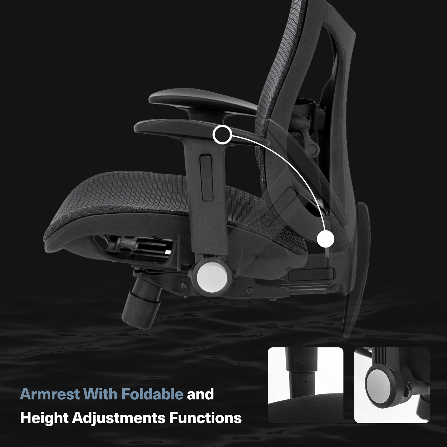 Wavebone Viking Studio Chair w/ Mesh Seat & Headrest – Ergonomic Recording Chair