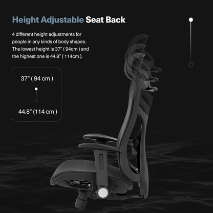 Wavebone Viking Studio Chair w/ Mesh Seat & Headrest – Ergonomic Recording Chair