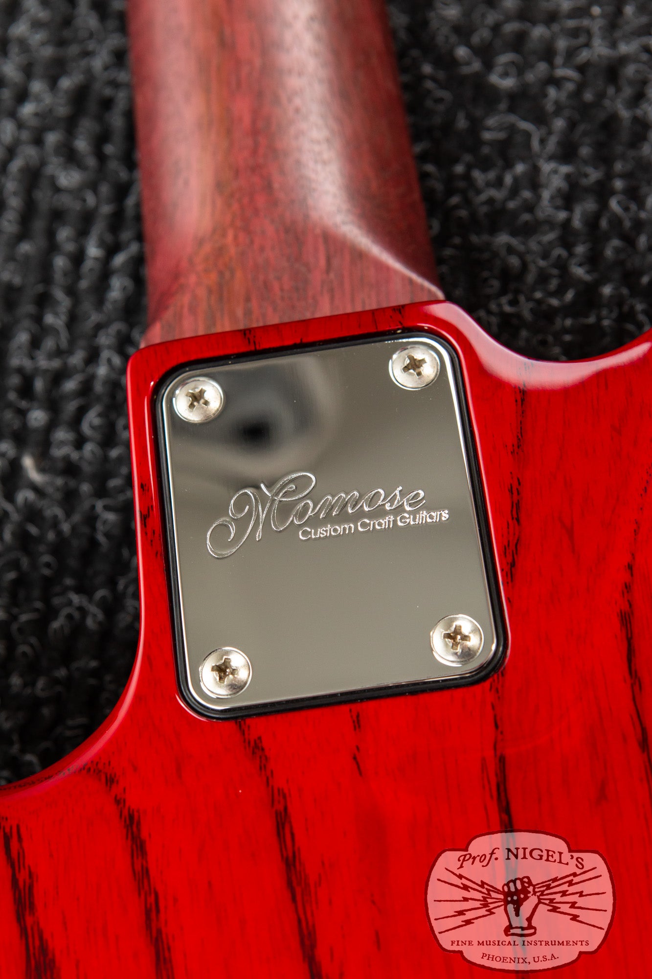 Custom Order Momose MJ2/PH Purpleheart Neck Transparent Red Burner Ash Made in Japan Jazz Bass MIJ