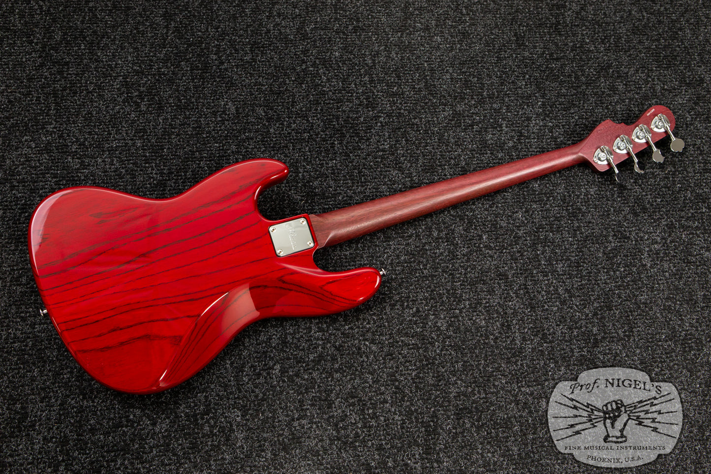 Custom Order Momose MJ2/PH Purpleheart Neck Transparent Red Burner Ash Made in Japan Jazz Bass MIJ