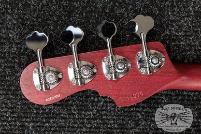 Custom Order Momose MJ2/PH Purpleheart Neck Transparent Red Burner Ash Made in Japan Jazz Bass MIJ