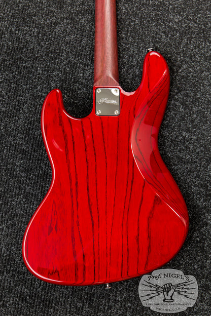 Custom Order Momose MJ2/PH Purpleheart Neck Transparent Red Burner Ash Made in Japan Jazz Bass MIJ