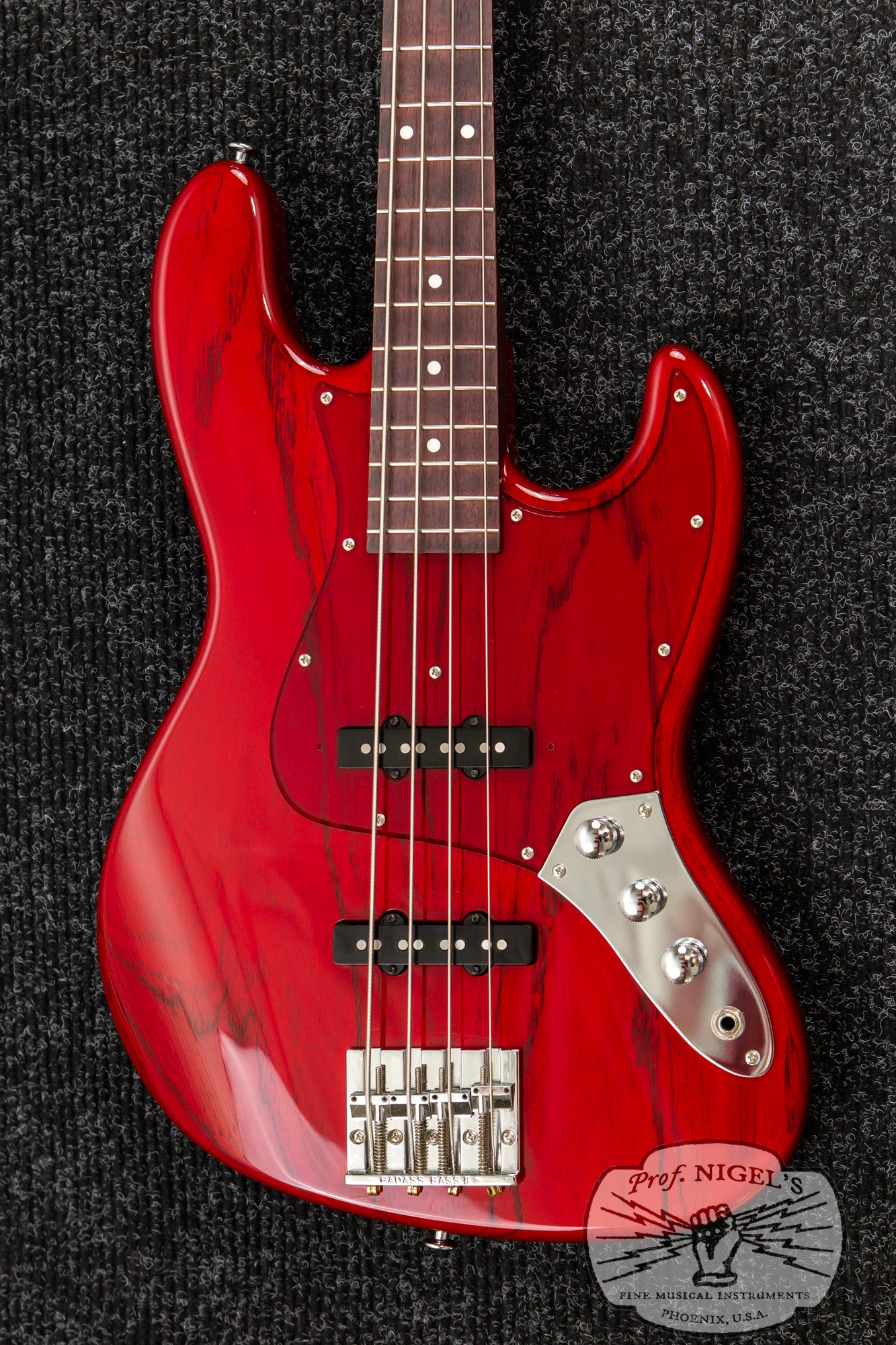 Custom Order Momose MJ2/PH Purpleheart Neck Transparent Red Burner Ash Made in Japan Jazz Bass MIJ