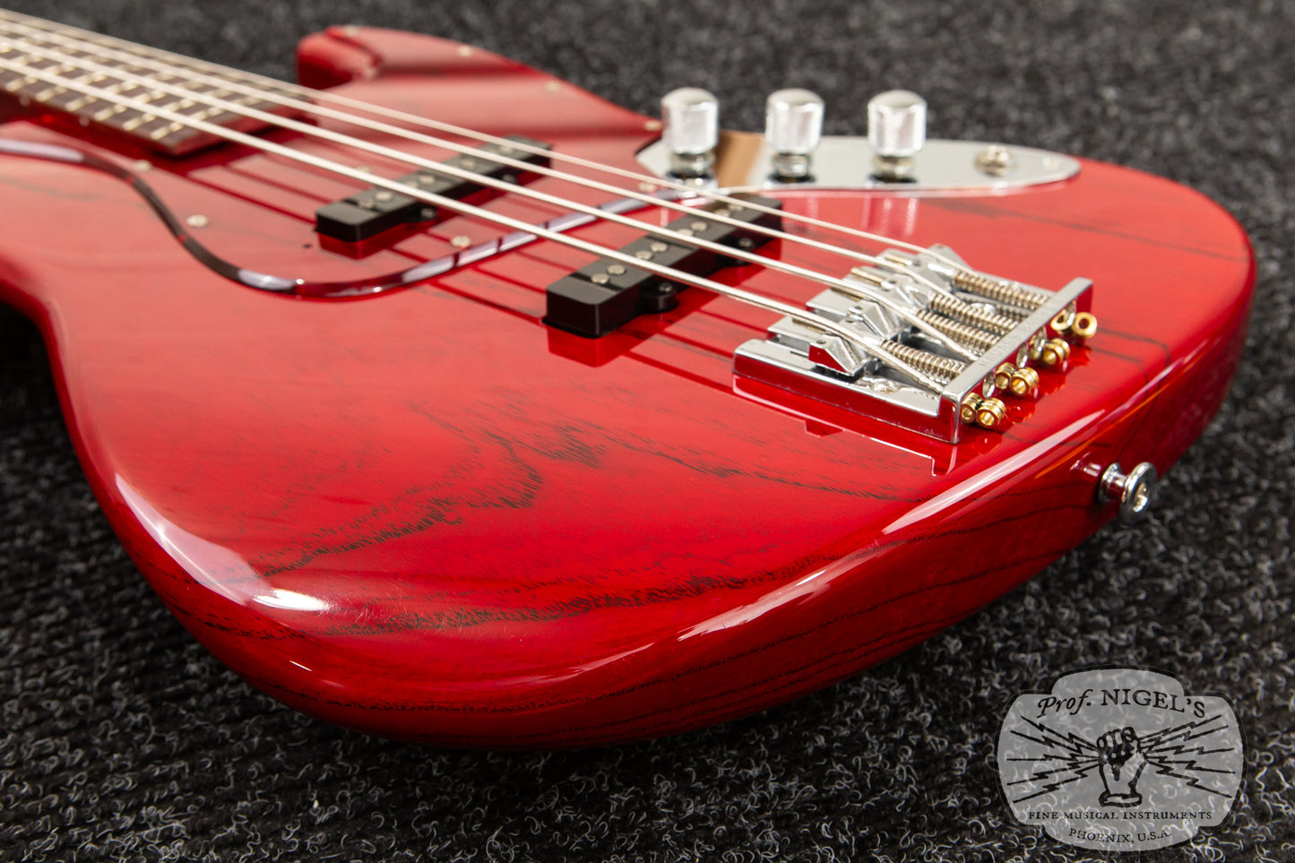 Custom Order Momose MJ2/PH Purpleheart Neck Transparent Red Burner Ash Made in Japan Jazz Bass MIJ