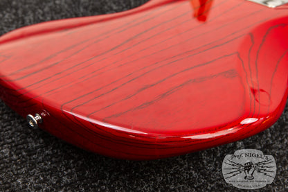 Custom Order Momose MJ2/PH Purpleheart Neck Transparent Red Burner Ash Made in Japan Jazz Bass MIJ