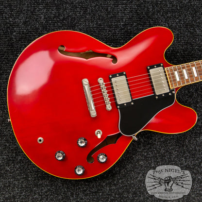 ESP Edwards MIJ E-SA-125LT w/ Case Cherry Lacquer Carved Top 335-style Seymour Duncan Semi Acoustic