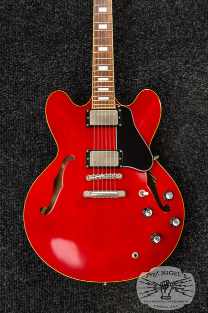 ESP Edwards MIJ E-SA-125LT w/ Case Cherry Lacquer Carved Top 335-style Seymour Duncan Semi Acoustic
