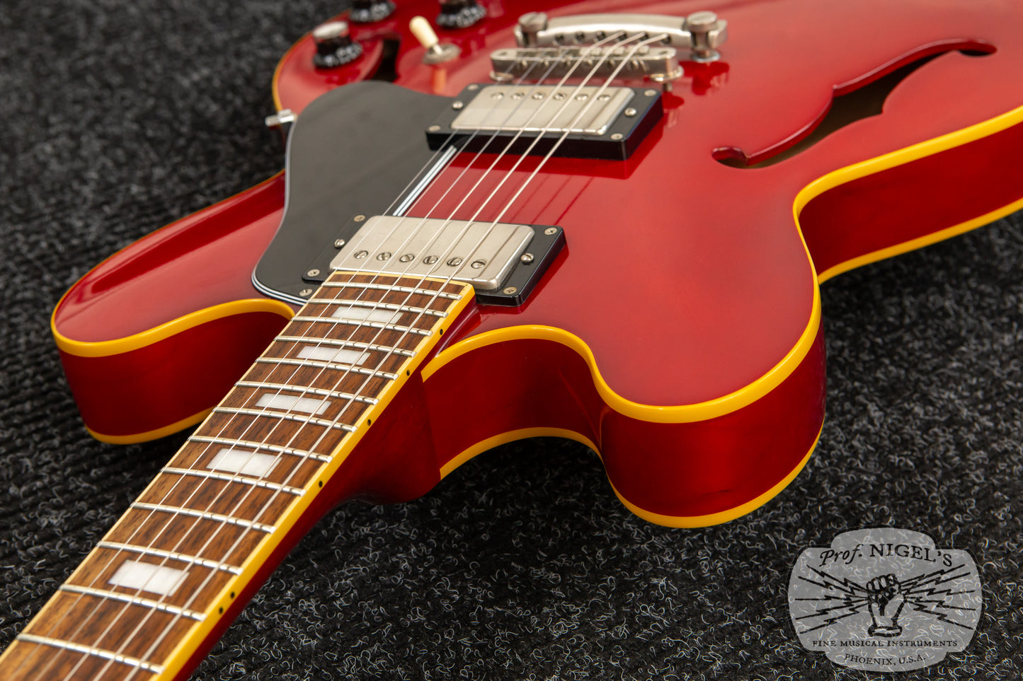 ESP Edwards MIJ E-SA-125LT w/ Case Cherry Lacquer Carved Top 335-style Seymour Duncan Semi Acoustic