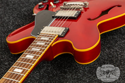 ESP Edwards MIJ E-SA-125LT w/ Case Cherry Lacquer Carved Top 335-style Seymour Duncan Semi Acoustic