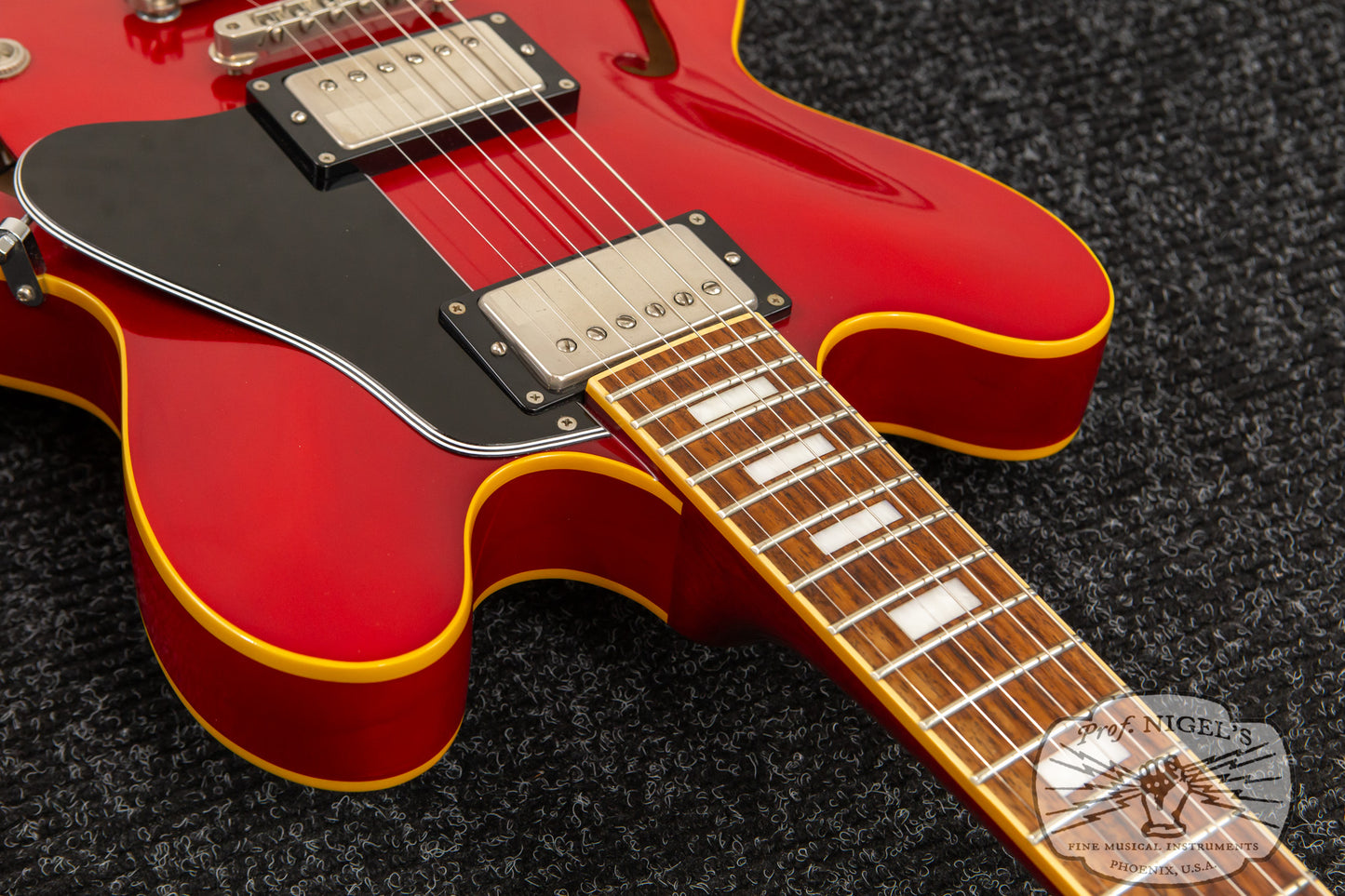 ESP Edwards MIJ E-SA-125LT w/ Case Cherry Lacquer Carved Top 335-style Seymour Duncan Semi Acoustic