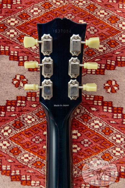 Tokai LS128F LP w/ HSC Indigo Blue Flame Hard Shell Case MIJ Made in Japan