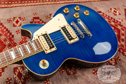 Tokai LS128F LP w/ HSC Indigo Blue Flame Hard Shell Case MIJ Made in Japan