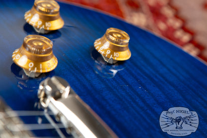 Tokai LS128F LP w/ HSC Indigo Blue Flame Hard Shell Case MIJ Made in Japan