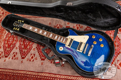 Tokai LS128F LP w/ HSC Indigo Blue Flame Hard Shell Case MIJ Made in Japan