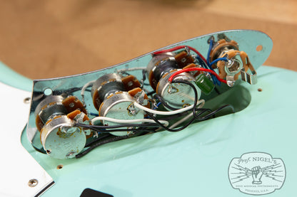 Fender Rare Spec CIJ JB62-US Jazz Bass Flame Maple Aged Daphne Blue US Pickups Crafted in Japan