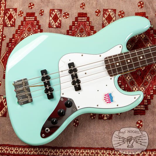 Fender Rare Spec CIJ JB62-US Jazz Bass Flame Maple Aged Daphne Blue US Pickups Crafted in Japan