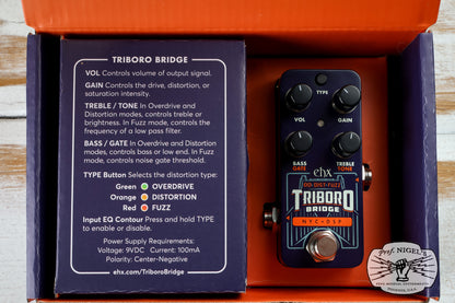 Open Box - Electro-Harmonix Pico Triboro Bridge Overdrive / Distortion / Fuzz Pedal