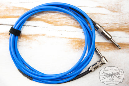 The Siren Premium USA Made Instrument Cable (Blue w/ Silver Connectors) Canare GS-6