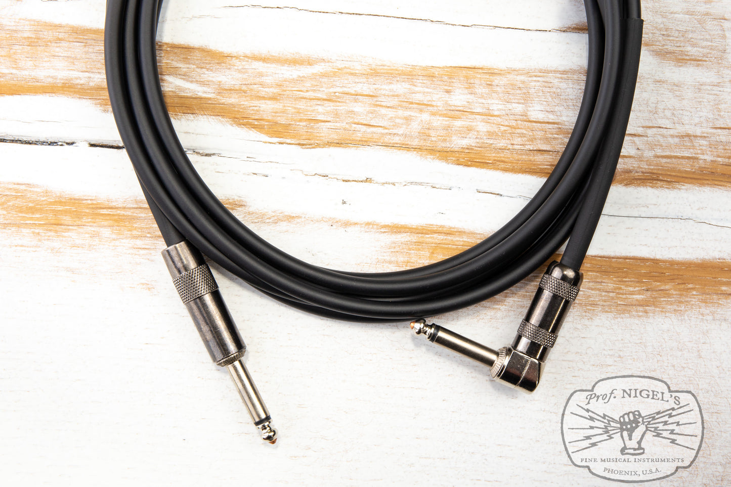 The Siren Premium USA Made Instrument Cable (Black w/ Silver Connectors) Canare GS-6